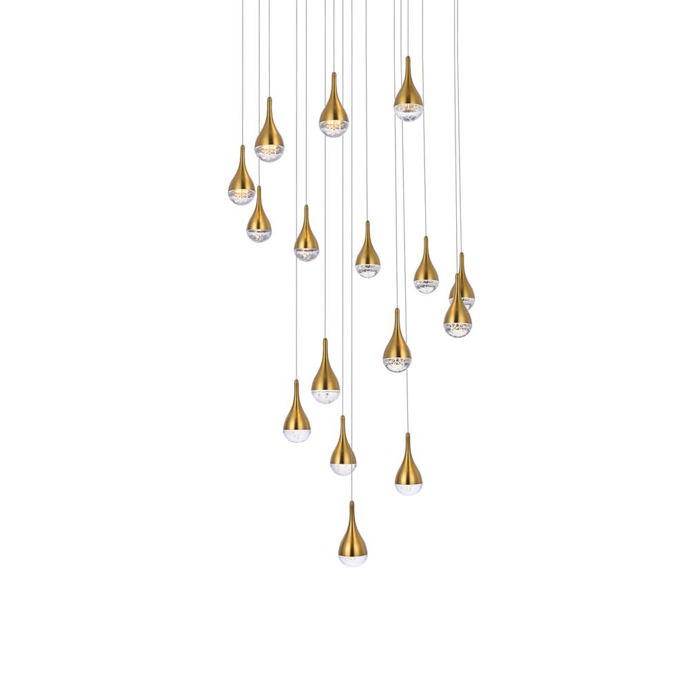 Amherst 36 inch LED chandelier in satin gold. Picture 2