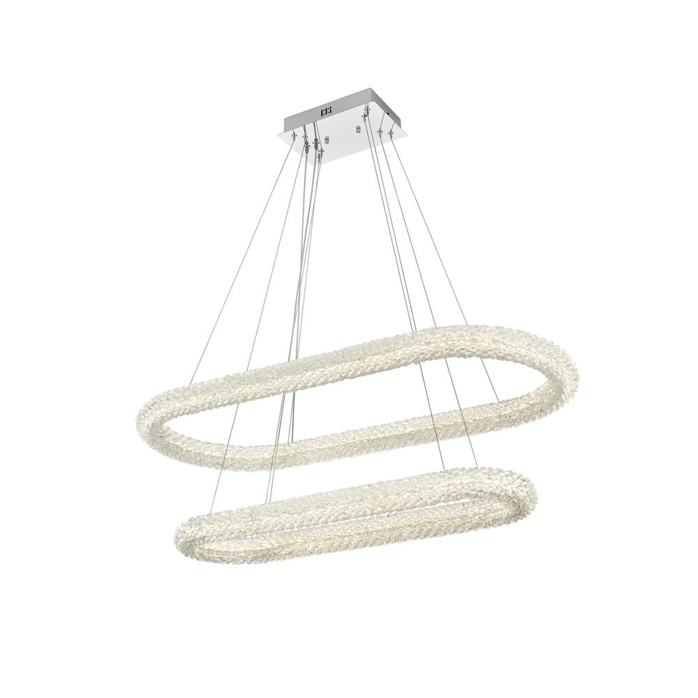 Bowen 42 inch Adjustable LED Chandelier in Chrome. Picture 2