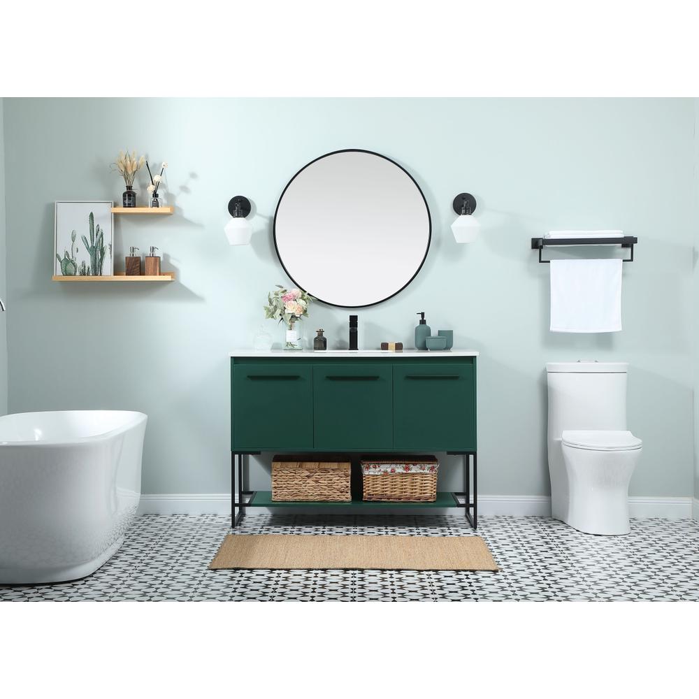 48 inch Single bathroom vanity in green. Picture 4