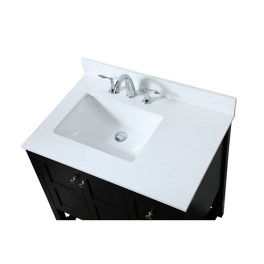 32 inch Single bathroom vanity in black with backsplash. Picture 10
