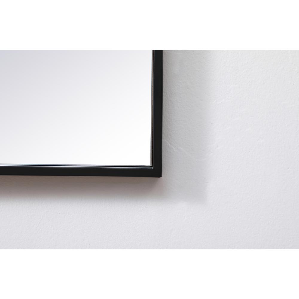Metal Frame Square Mirror 24 inch in Black. Picture 5