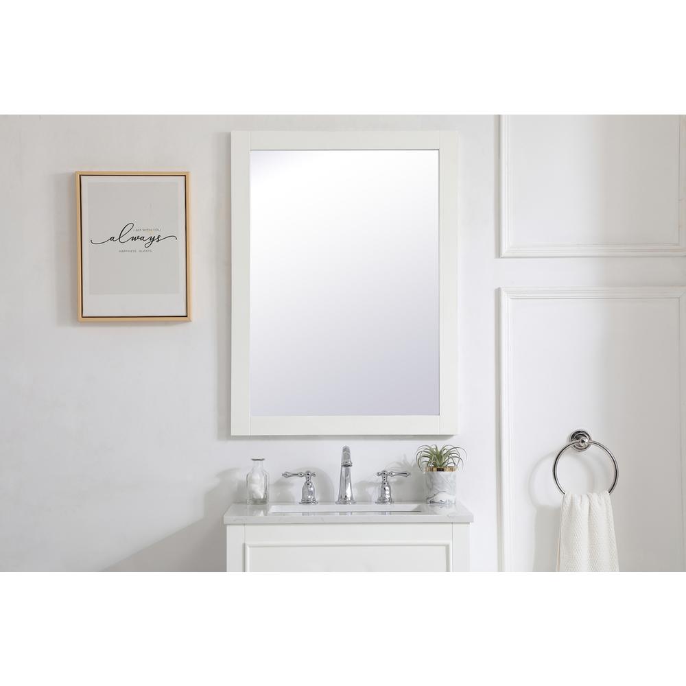 Aqua rectangle vanity mirror 24 inch in White. Picture 9