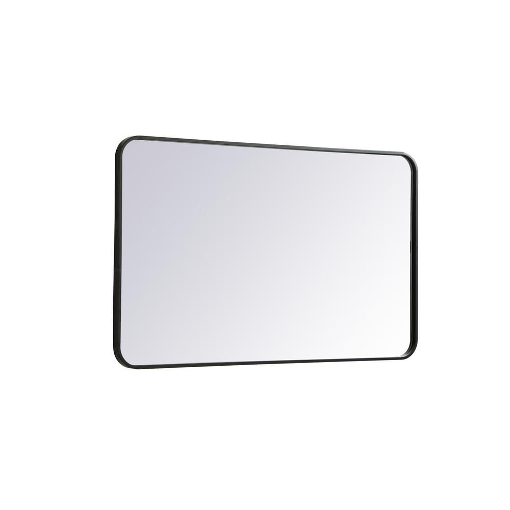 Soft corner metal rectangular mirror 24x40 inch in Black. Picture 5