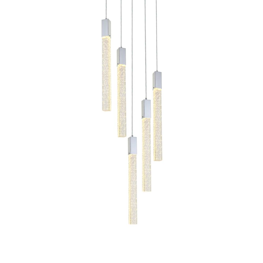 Weston 5 lights pendant in chrome. Picture 2