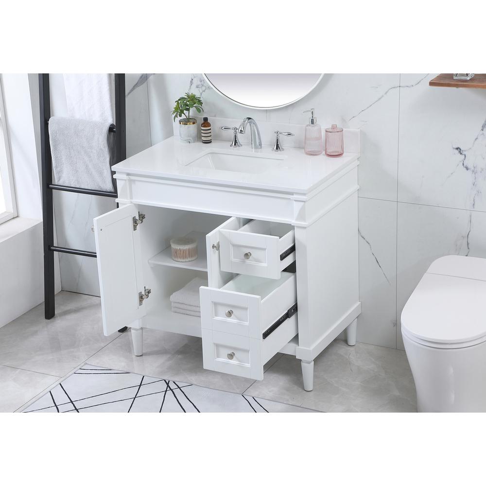 36 inch Single bathroom vanity in white with backsplash. Picture 3