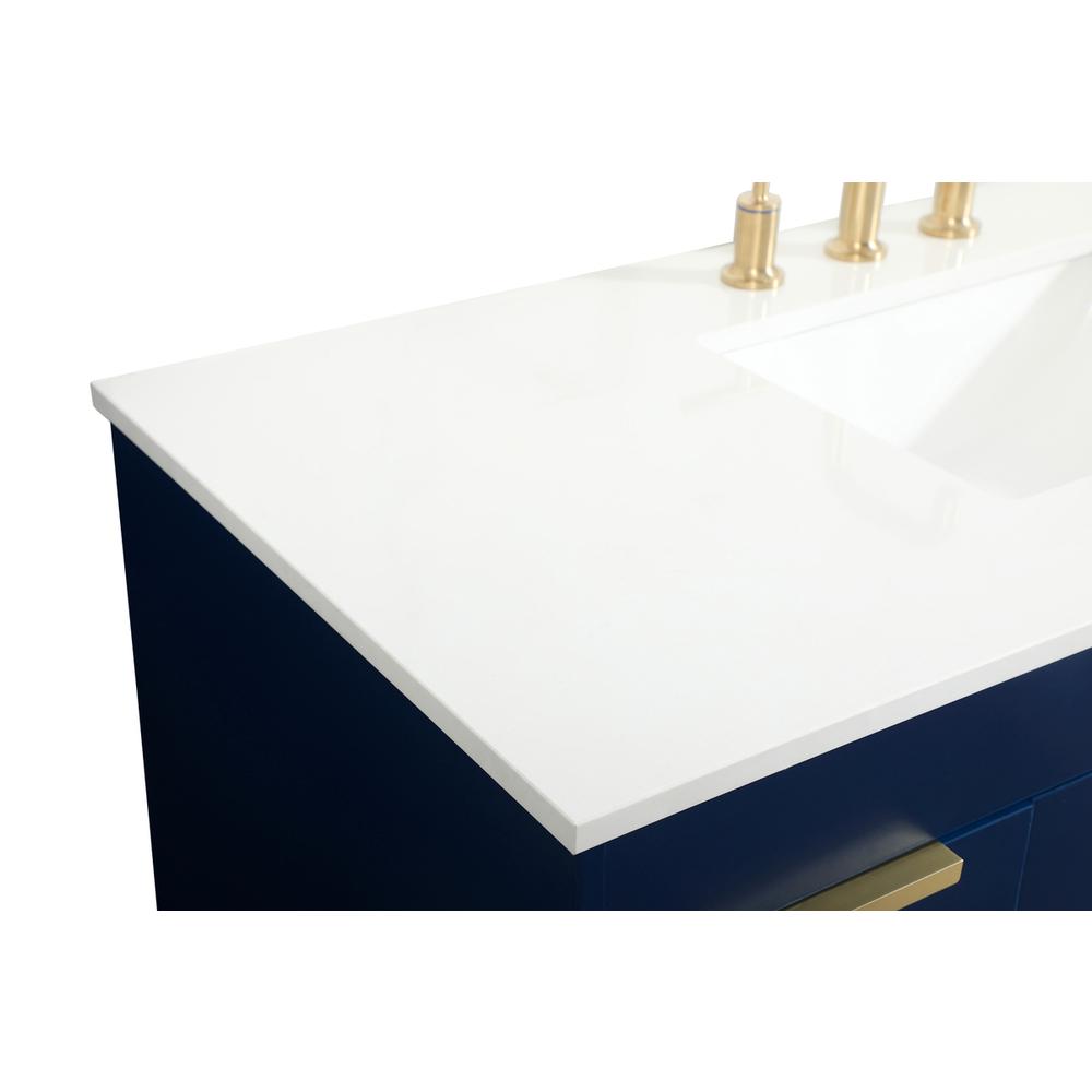 48 inch Single bathroom vanity in blue. Picture 11