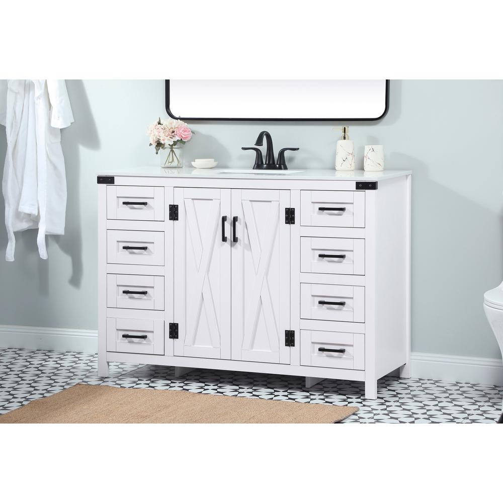 48 inch Single bathroom vanity in white. Picture 2