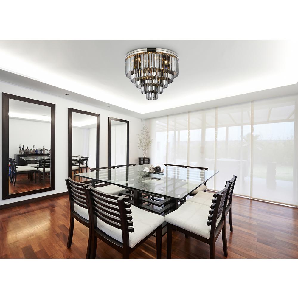 Sydney 17 light polished nickel Flush Mount Silver Shade. Picture 7