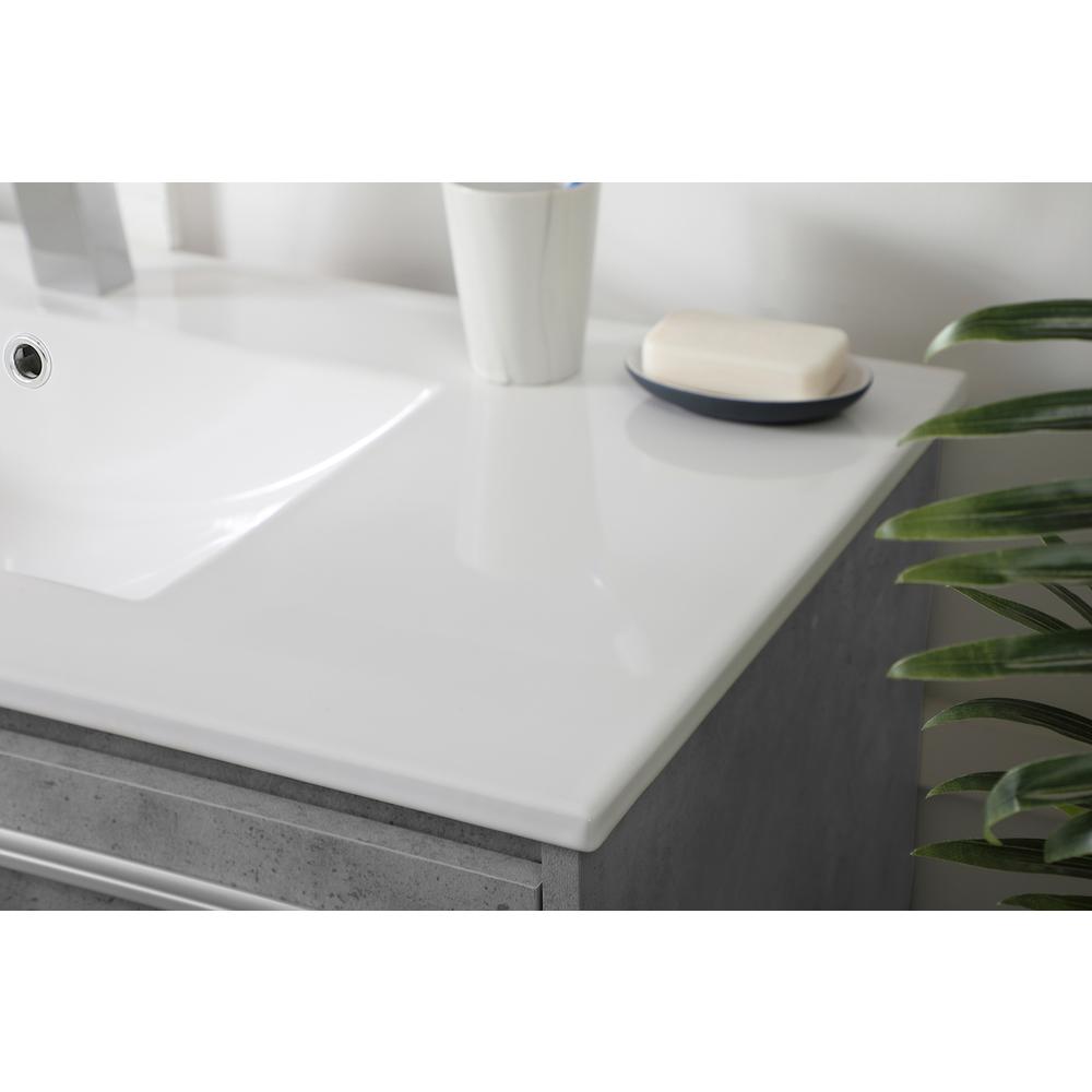 40 inch  Single Bathroom Floating Vanity in Concrete Grey. Picture 4