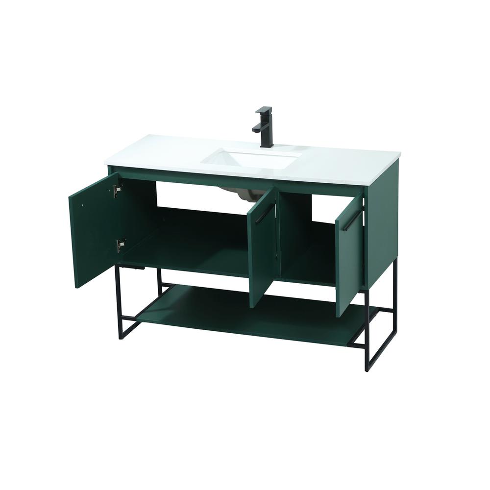 48 inch Single bathroom vanity in green. Picture 9