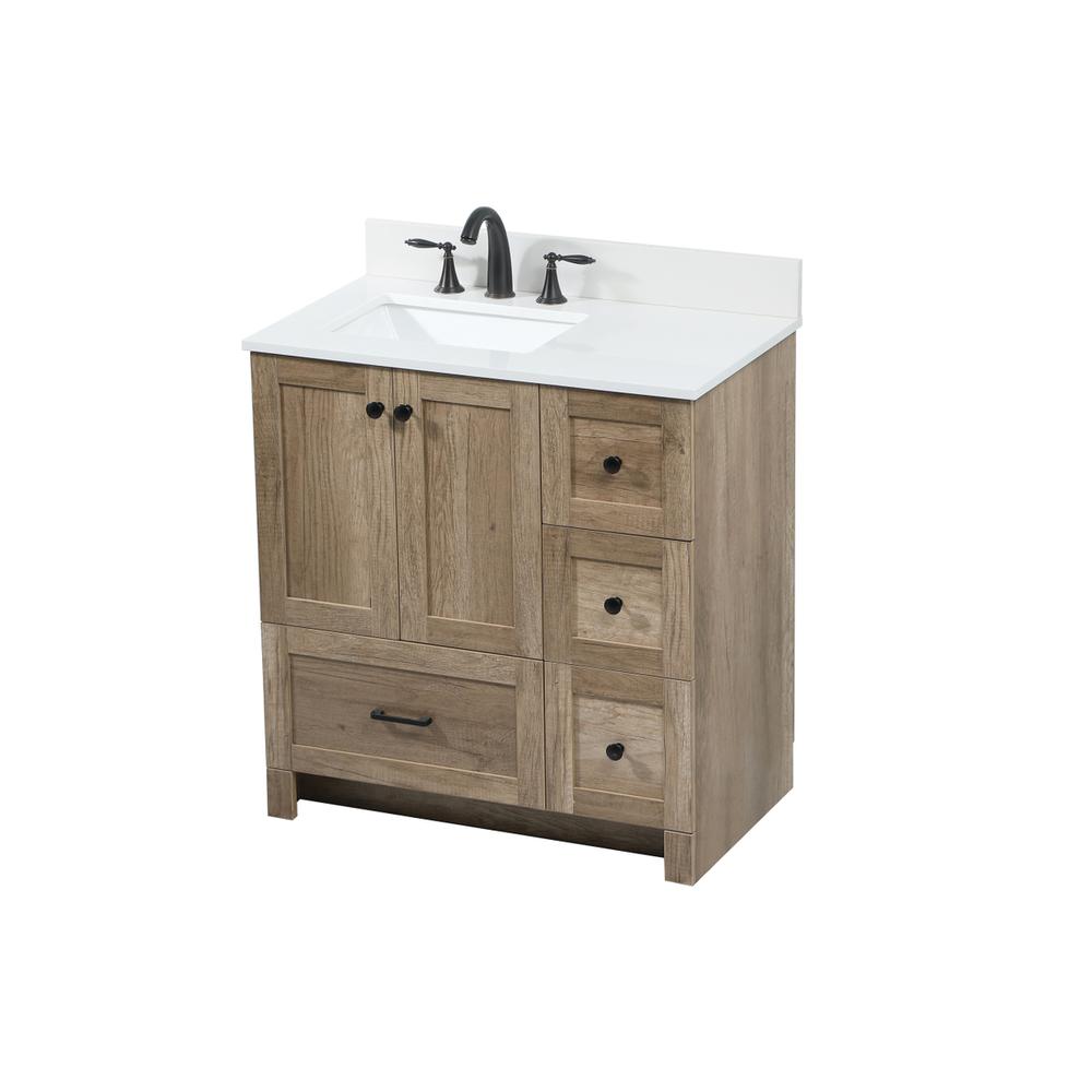 32 inch Single bathroom vanity in natural oak with backsplash. Picture 8