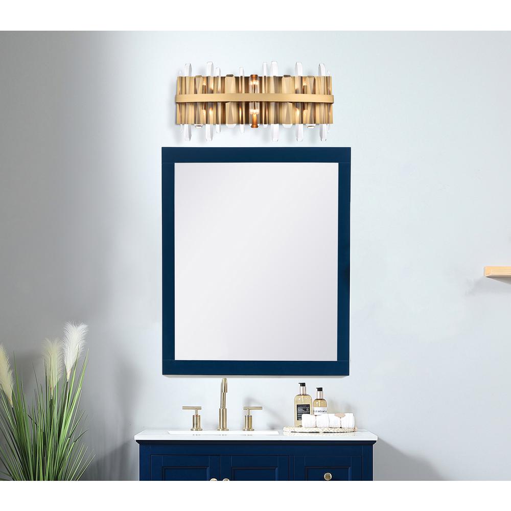 Serena 24 inch crystal bath sconce in satin gold. Picture 6