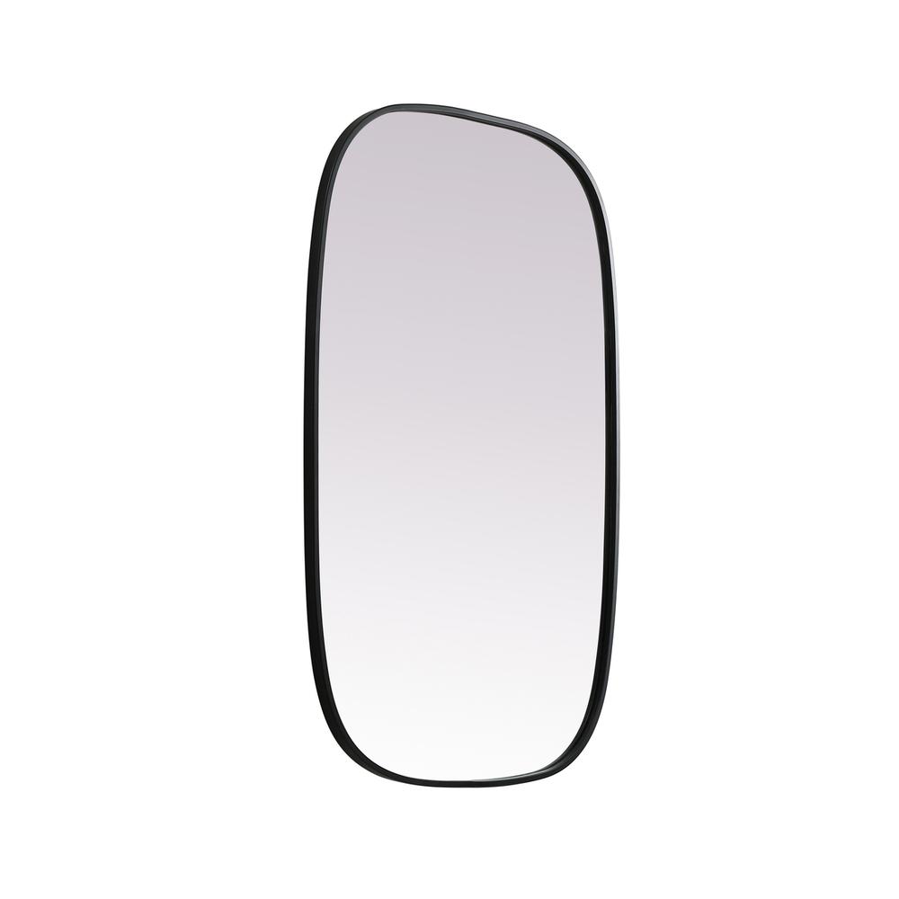 Metal Frame Oval Mirror 24x40 Inch in Black. Picture 7