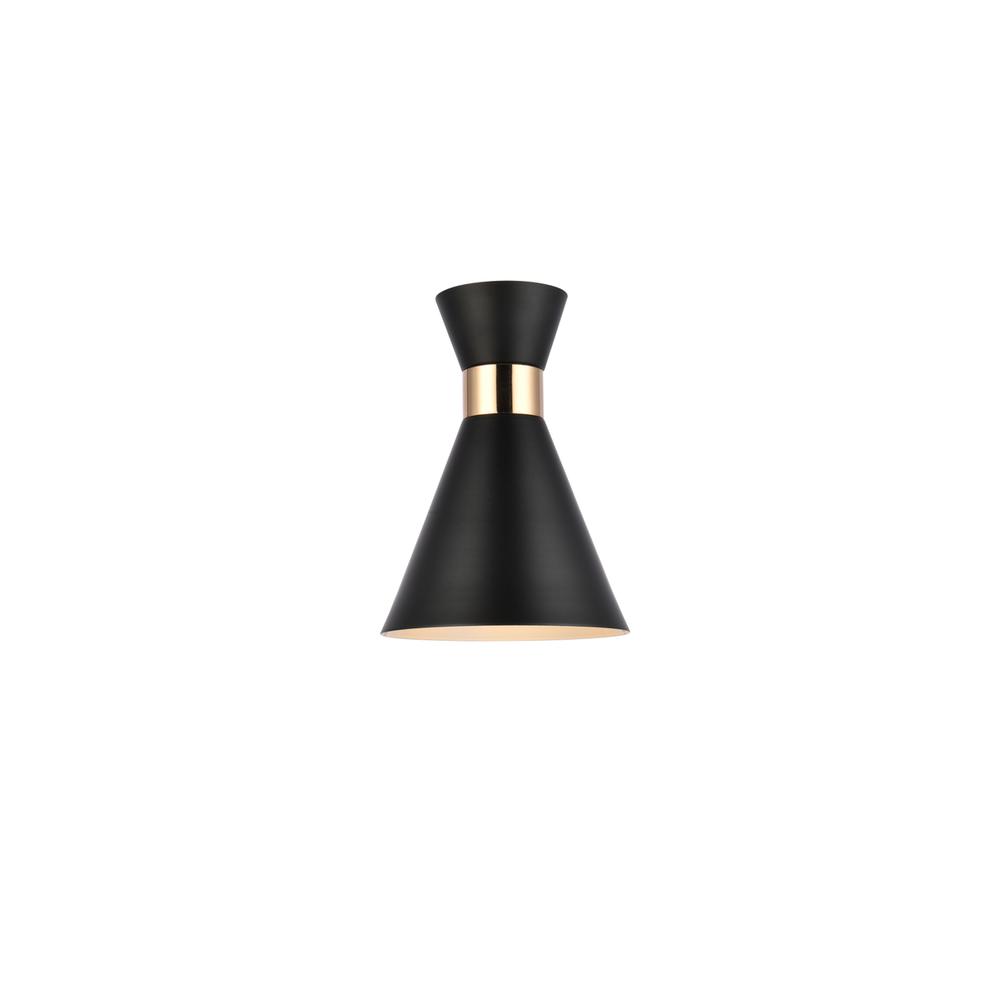 Halycon 6 inch black wall sconce. Picture 2