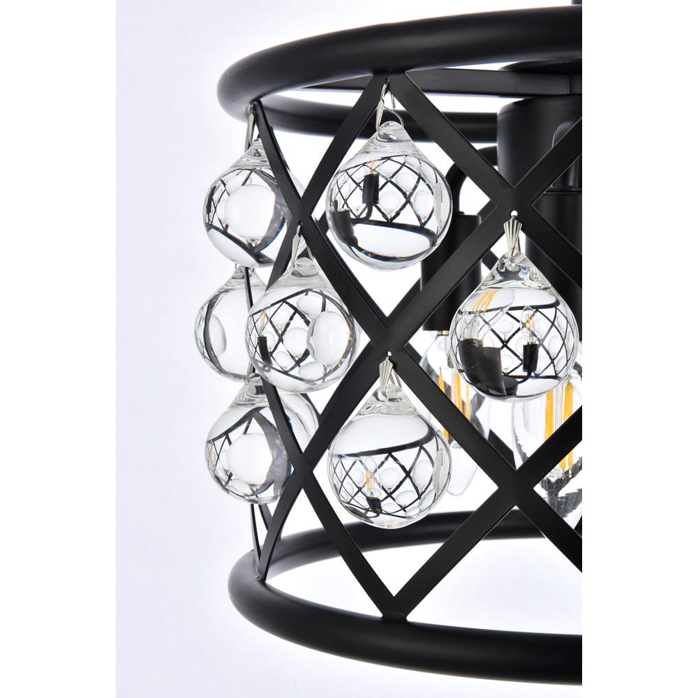 Madison 3 light Matte Black Pendant Clear Royal Cut Crystal. Picture 5