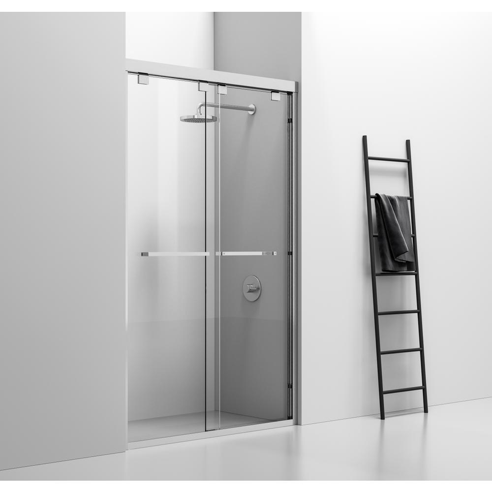 Semi-frameless shower door 48 x 76 Brushed Nickel. Picture 2