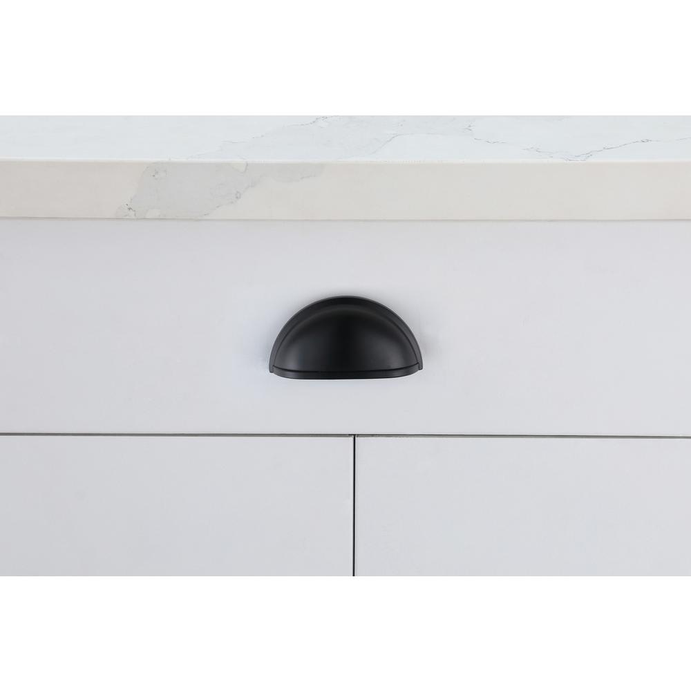 Atticus 3" Center to Center Matte Black Cup Bar Pull Multipack (set of 10). Picture 6