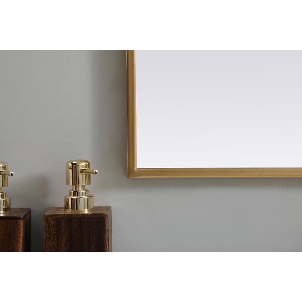 Metal Frame Arch Mirror 36x36 Inch in Brass. Picture 5