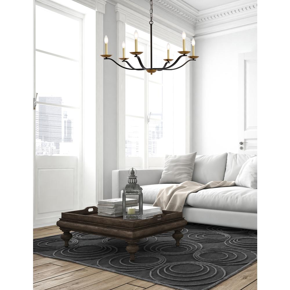 Trey 36 inch pendant in black and brass. Picture 8
