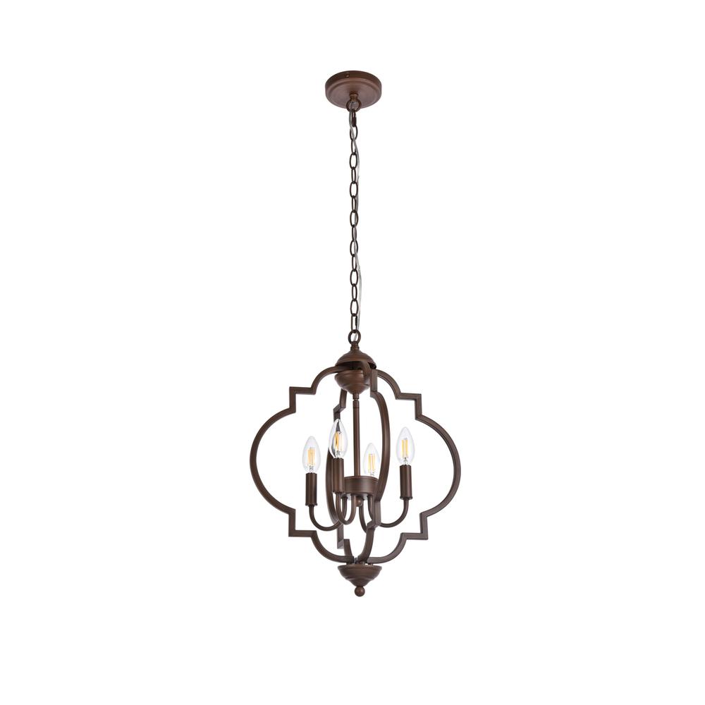 Sandara 4 lights pendant in weathered oak. Picture 6