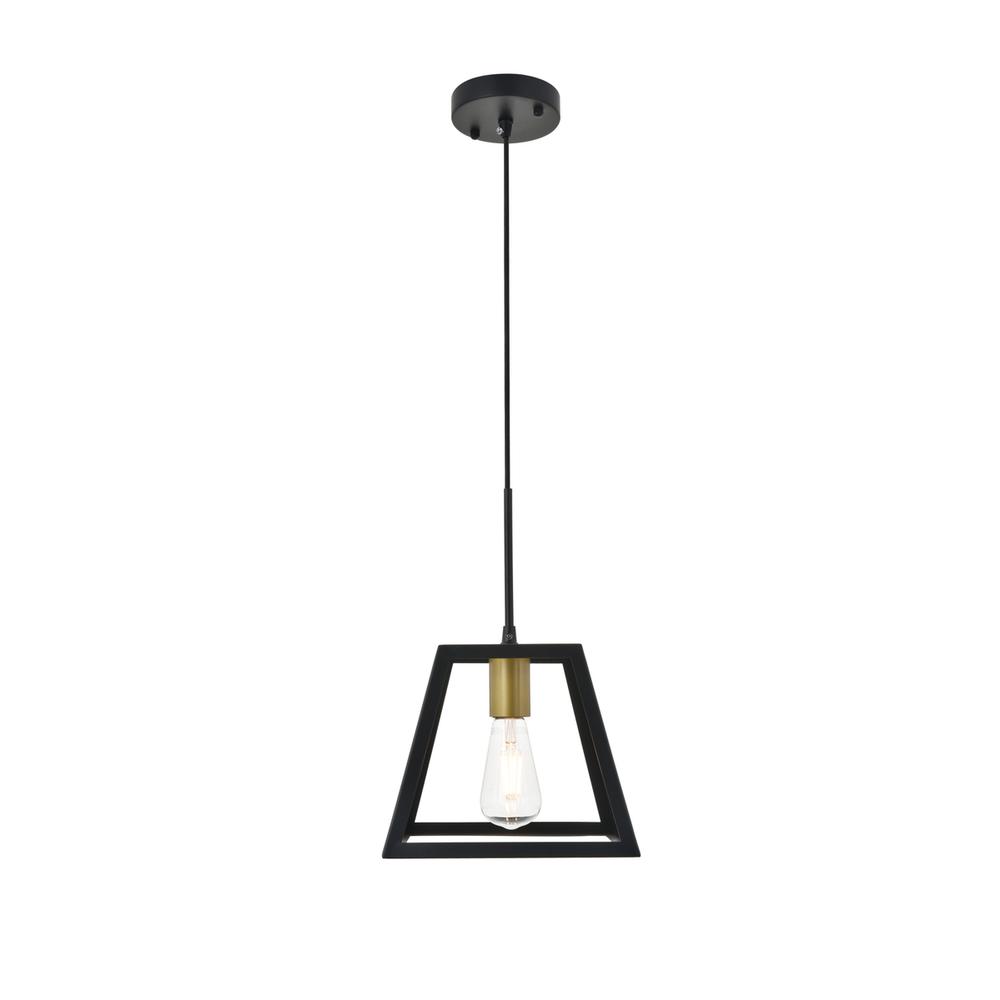 Resolute 1 light brass and black Pendant. Picture 6