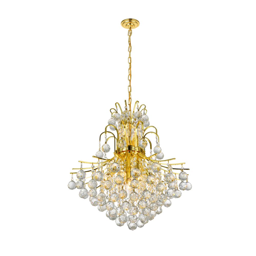 Toureg 11 light Gold Chandelier Clear Royal Cut Crystal. Picture 1