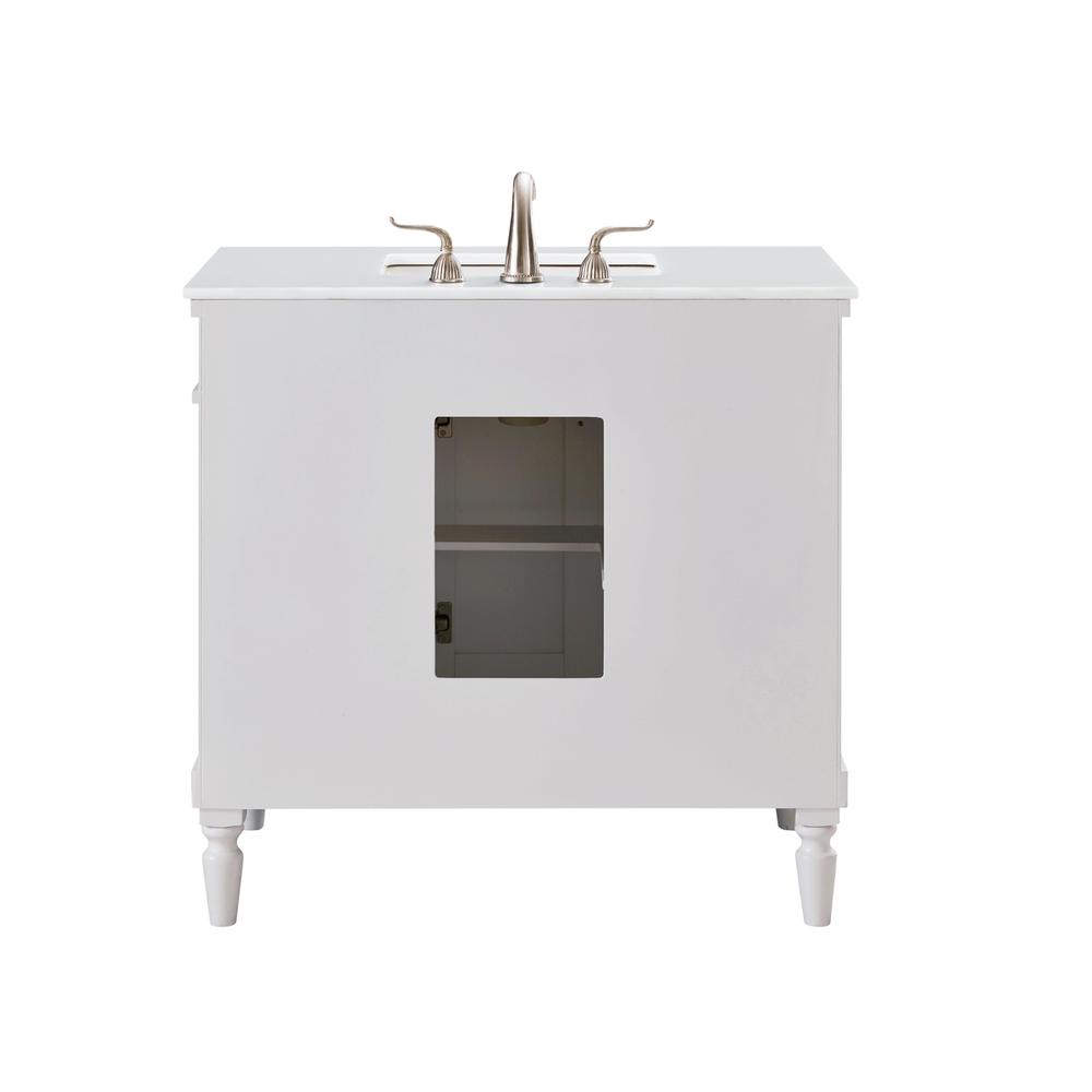 36 inch Single Bathroom vanity in Antique White. Picture 8