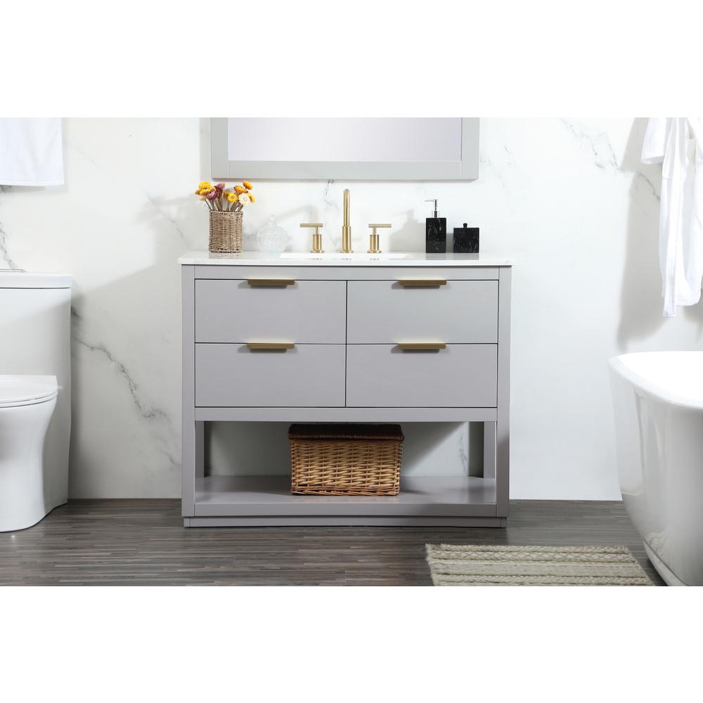 42 inch Single bathroom vanity in grey. Picture 14