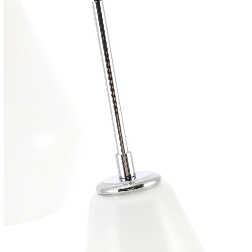 Gene 3 Light Chrome And Frosted White Glass Pendant. Picture 12