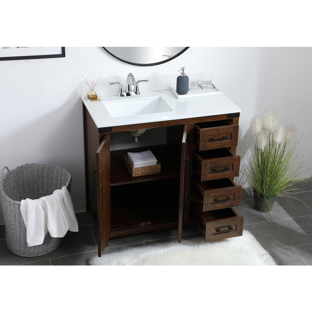 36 inch  Single Bathroom Vanity in Espresso with Backsplash. Picture 3