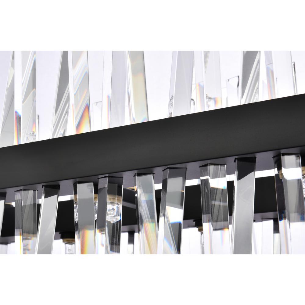 Serephina 36 inch crystal rectangle chandelier light in black. Picture 4