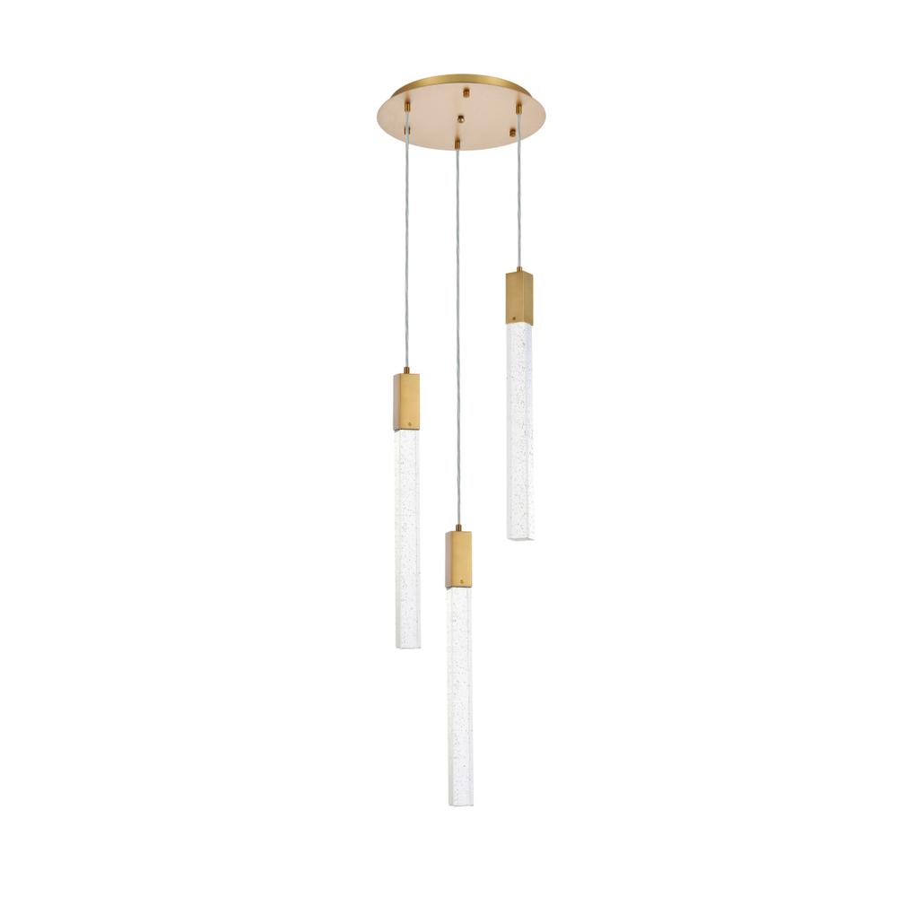 Weston 3 lights pendant in satin gold. Picture 6