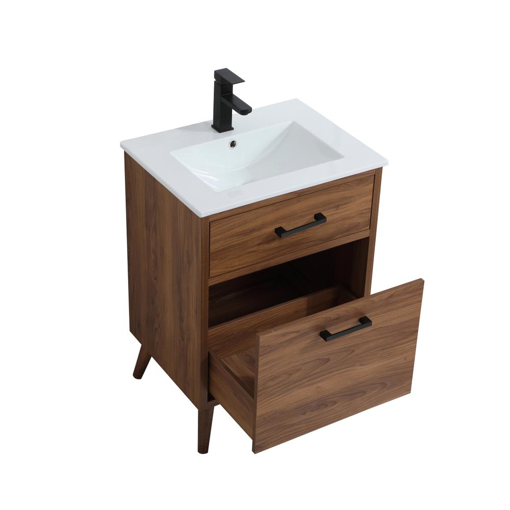 24 inch bathroom vanity in walnut brown. Picture 8