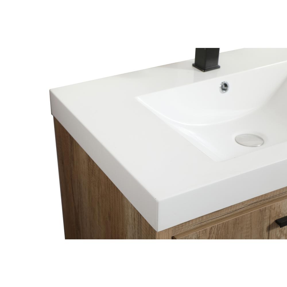 30 inch Single bathroom vanity in natural oak. Picture 11