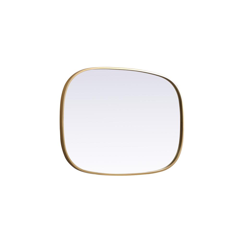 Metal Frame Oval Mirror 24x36 Inch in Brass. Picture 9