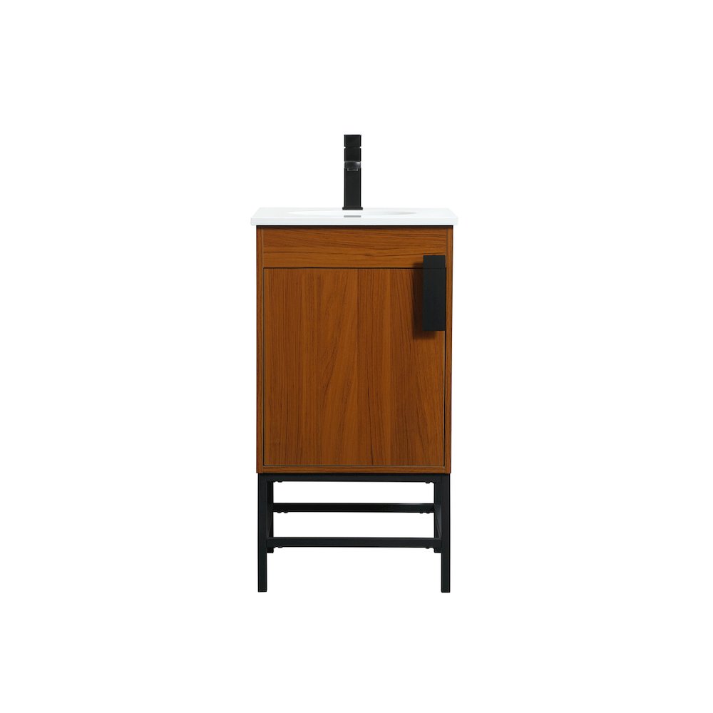 18 Inch Single Bathroom Vanity In Teak. Picture 1