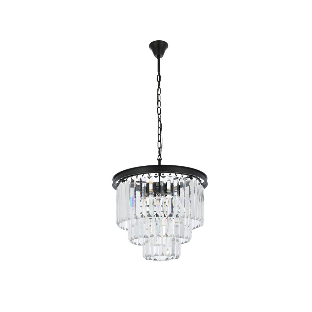 Sydney 9 light Matte Black Chandelier Clear Royal Cut Crystal. Picture 6