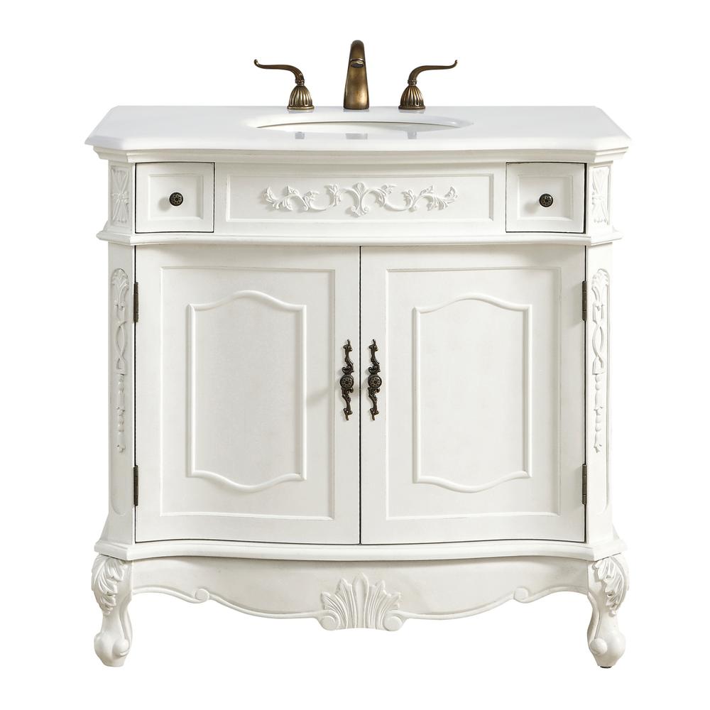 36 inch Single Bathroom vanity in Antique White. Picture 1