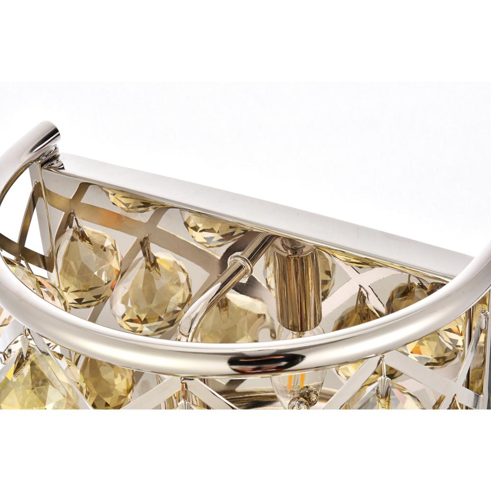Madison 1 light polished Nickel Wall Sconce Golden Teak. Picture 4