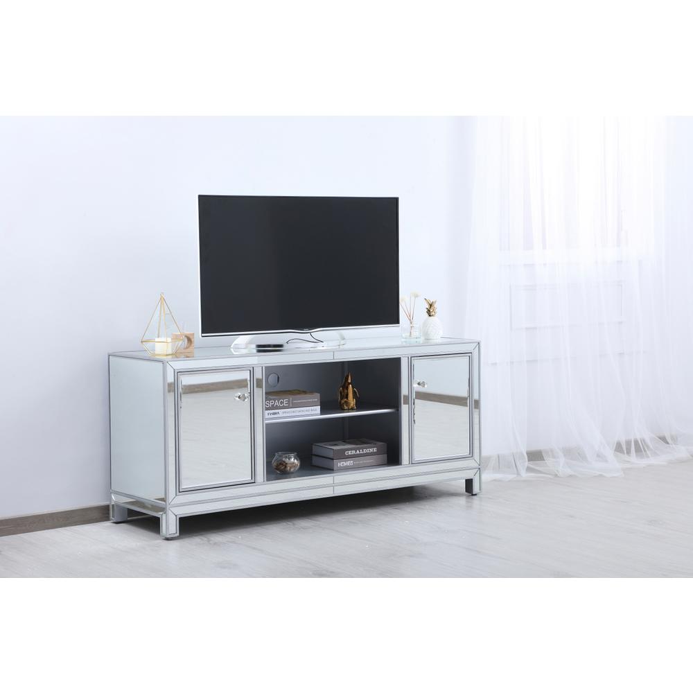60 in. mirrored TV stand in antique silver. Picture 2