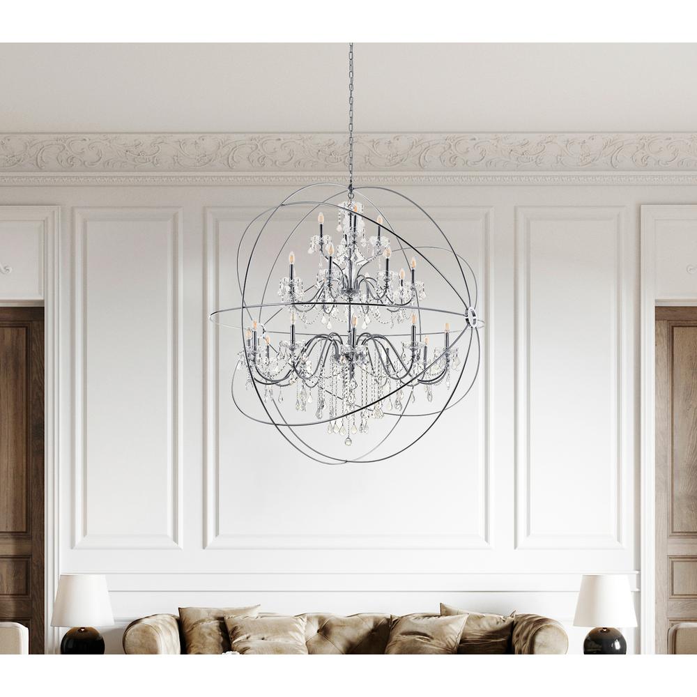 Cordelia 24 Light Chrome Crystal Pendant. Picture 7