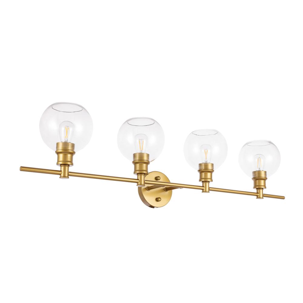 Collier 4 light Brass and Clear glass Wall sconce. Picture 6