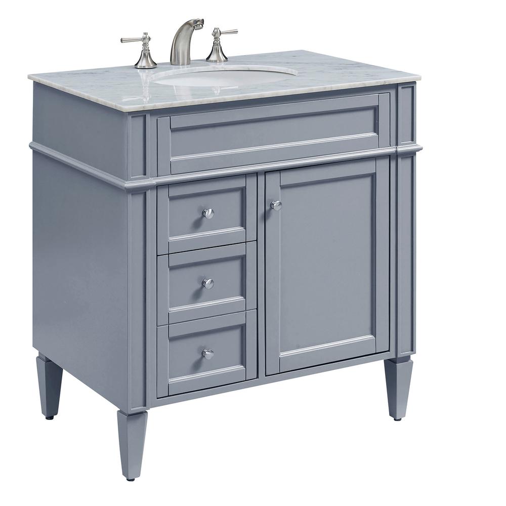 32 In. Single Bathroom Vanity Set In Grey. Picture 12