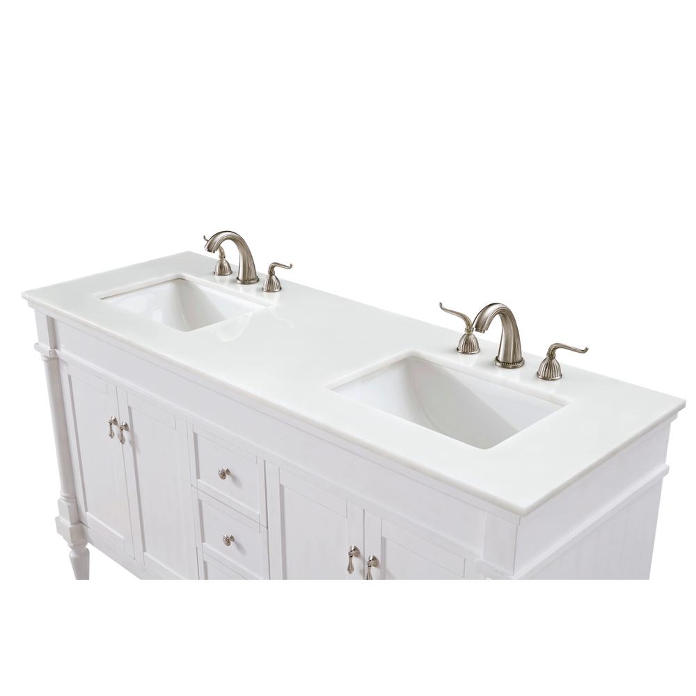 60 inch Single Bathroom vanity in Antique White. Picture 4