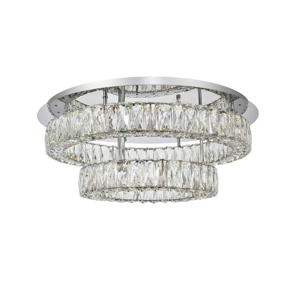 Monroe LED light Chrome Flush Mount Clear Royal Cut Crystal. Picture 1