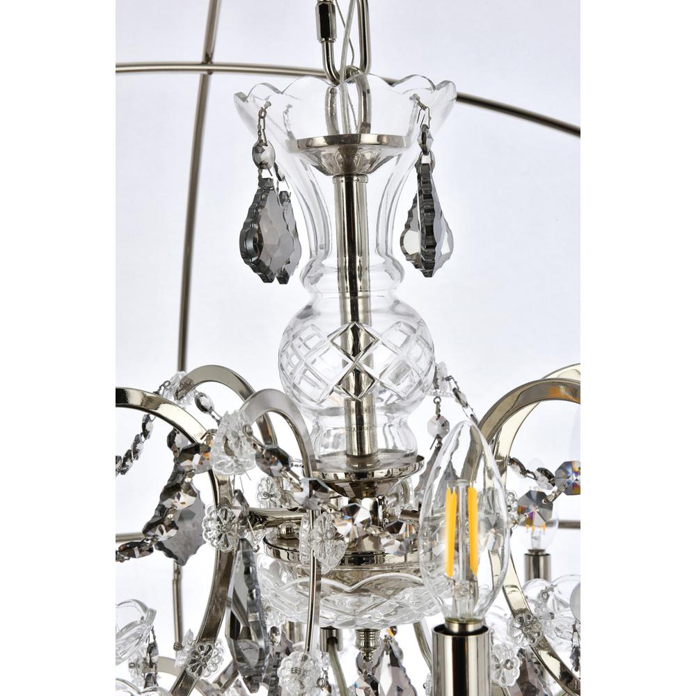 Geneva 18 light polished nickel Chandelier Silver Shade (Grey) Royal Cut crystal. Picture 4