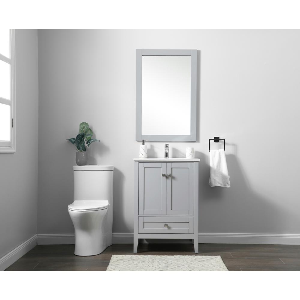 24 Inch SIngle Bathroom Vanity In Grey. Picture 4