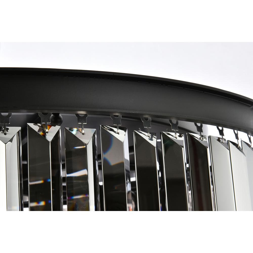 Sydney 8 light Matte Black Flush Mount Silver Shade (Grey) Royal Cut Crystal. Picture 5