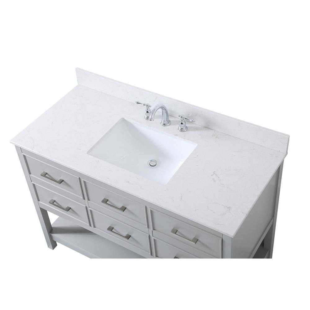 48 inch Single bathroom vanity in gray with backsplash. Picture 10