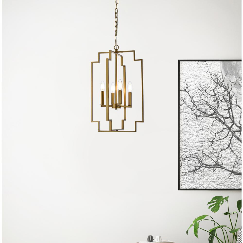 Rosenfeld 4 lights pendant in brass. Picture 7